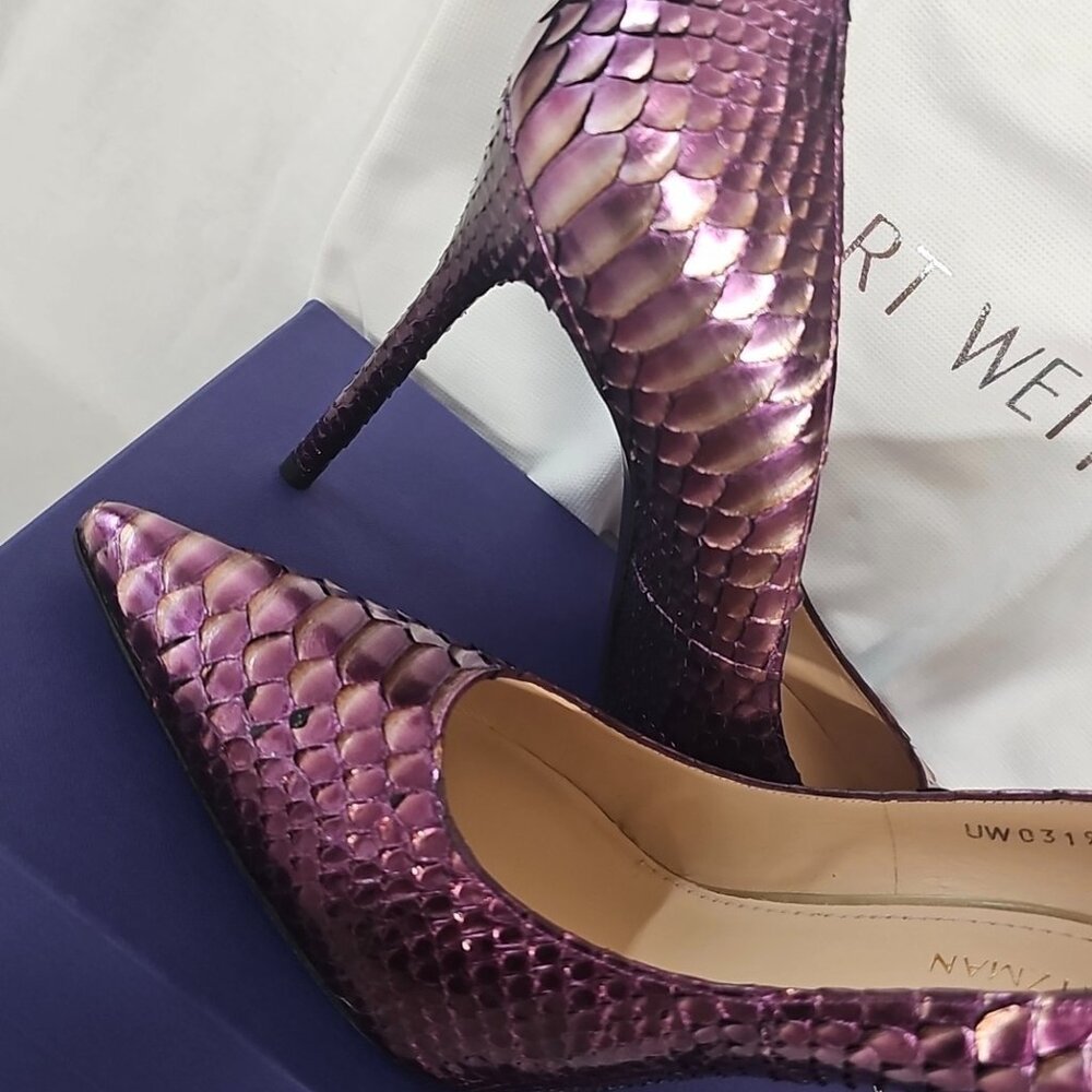 Stuart Weitzman Nouveau Viola Midas Python Heels - image 10